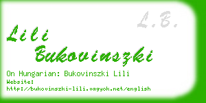 lili bukovinszki business card